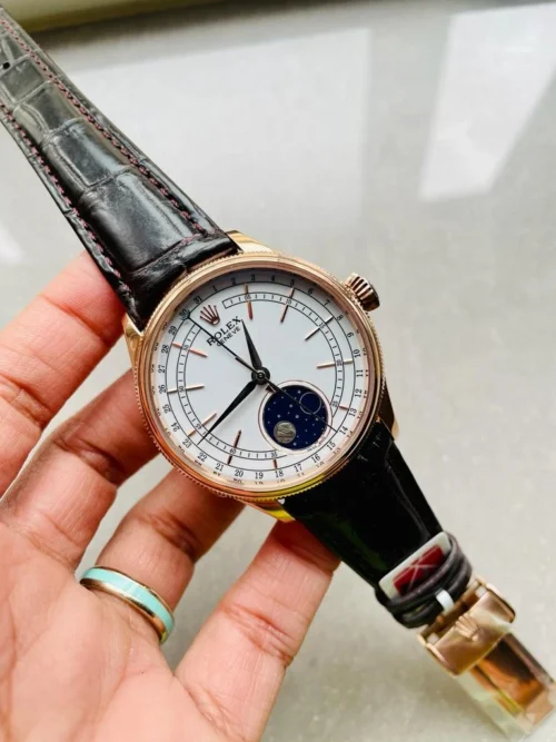 4-16-1-500x667 Rolex Cellini Moonphase 50535 RG White Dial on Leather Strap KZF Asia 3195 Mod Super Clone