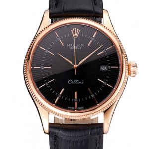 Rolex Cellini 38mm Black Dial REP016799 Super Clone