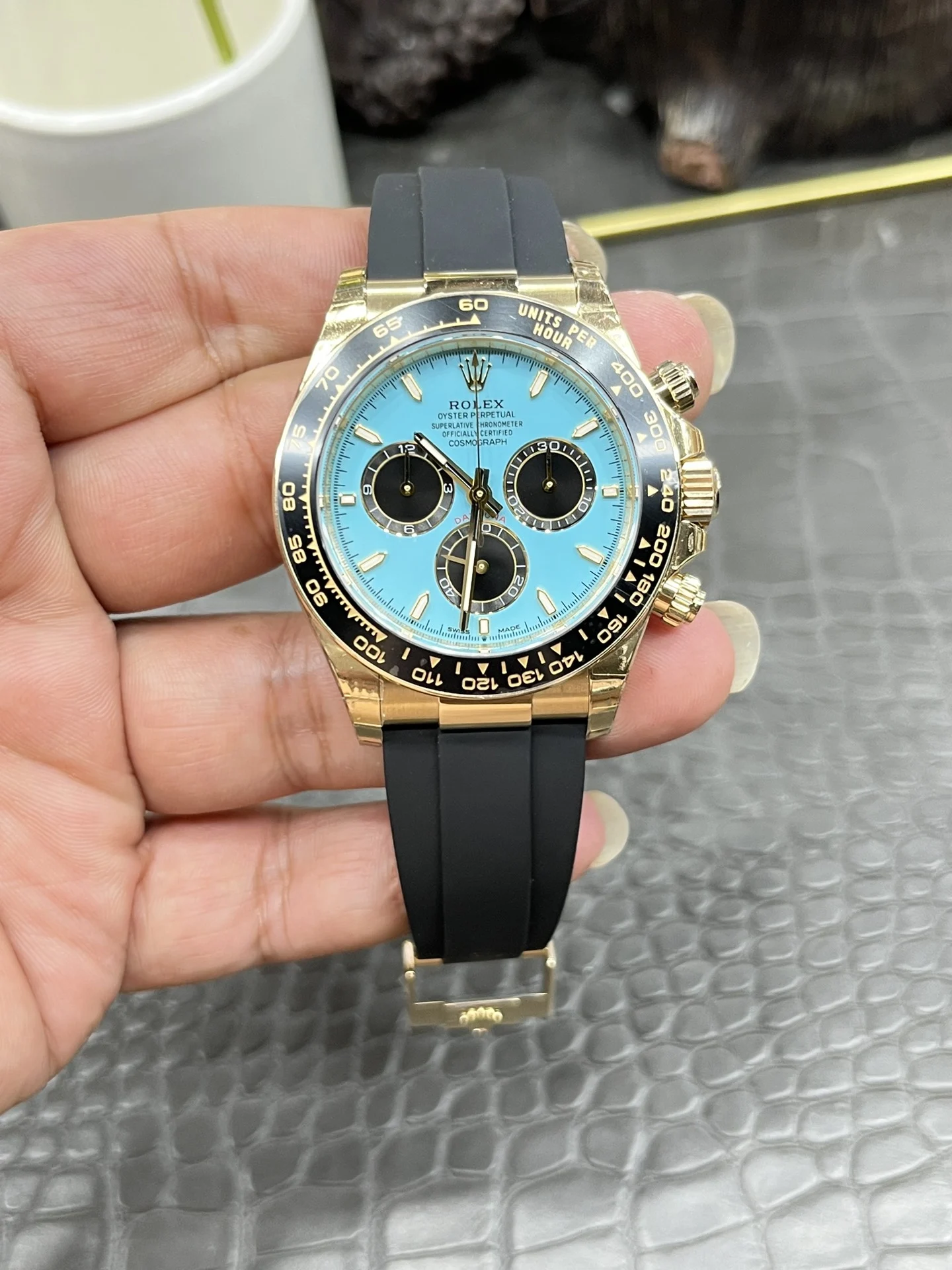 1-2 Daytona 126518 ARF 1:1 Best Edition Tiffany Blue Dial on Oysterflex Strap DD4131 V2 (Weighted)
