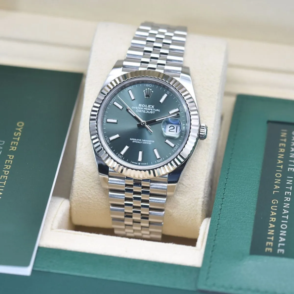 126334-mint-5-1200x1200-1 DateJust 41 126334 QF 1:1 Best Edition 904L Steel Green Stick Dial on Jubilee Bracelet QF3235 (149g)