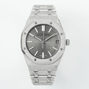 Royal Oak 15510 41mm Frosted SS/SS Grey Textured Dial APSF A4302 Super Clone