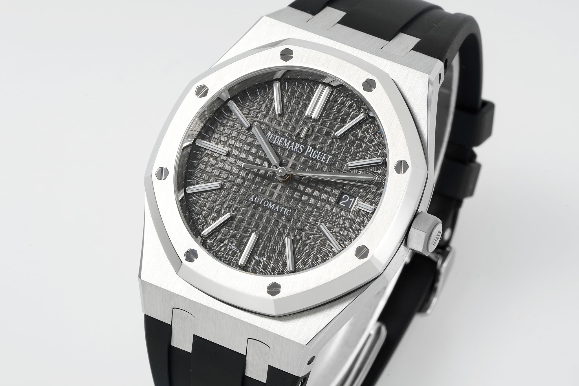 13376053219952082-1 Royal Oak 15400 1:1 Best Edition SS/RU Grey Textured Dial APSF SA3120 Super Clone - Image 3