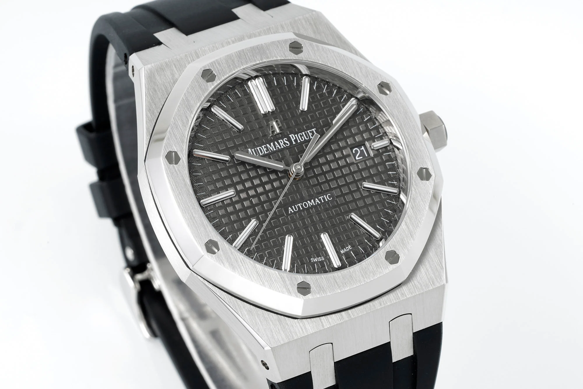 13376053220842708-1 Royal Oak 15400 1:1 Best Edition SS/RU Grey Textured Dial APSF SA3120 Super Clone - Image 4