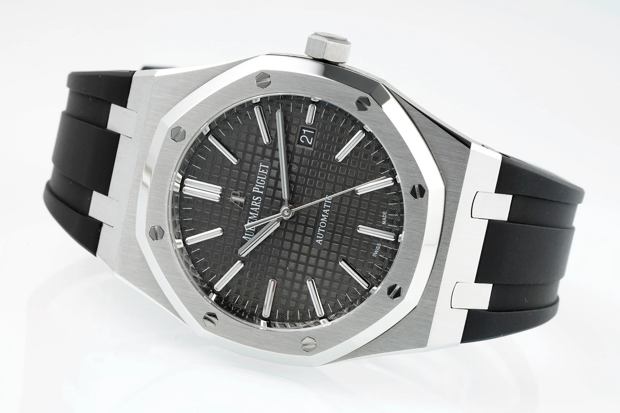 13376053221748157-1 Royal Oak 15400 1:1 Best Edition SS/RU Grey Textured Dial APSF SA3120 Super Clone - Image 5