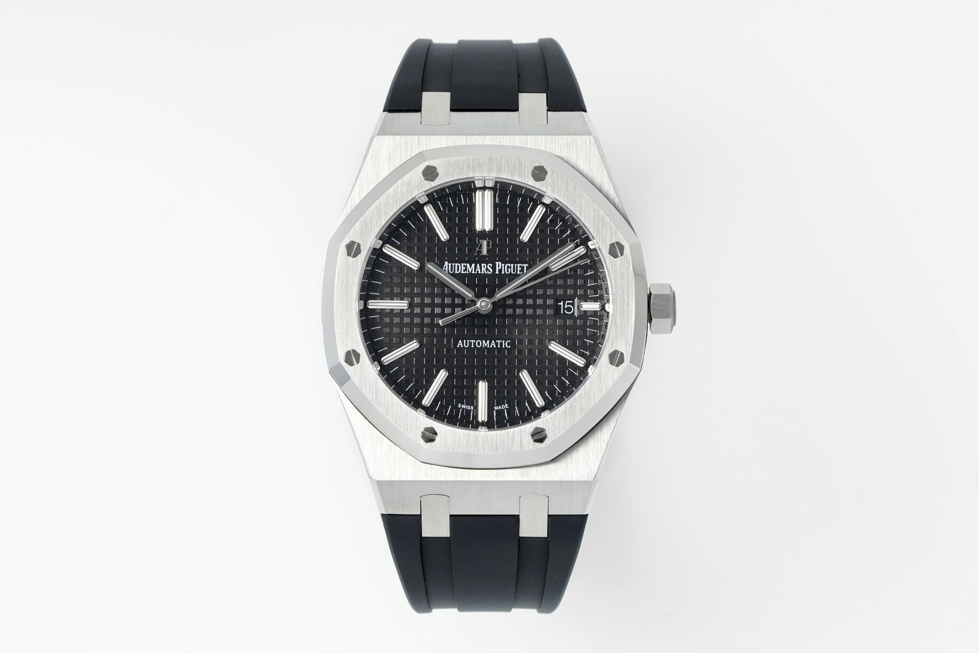 13376053885165582 Royal Oak 15400 1:1 Best Edition SS/RU Black Textured Dial APSF SA3120 Super Clone - Image 2