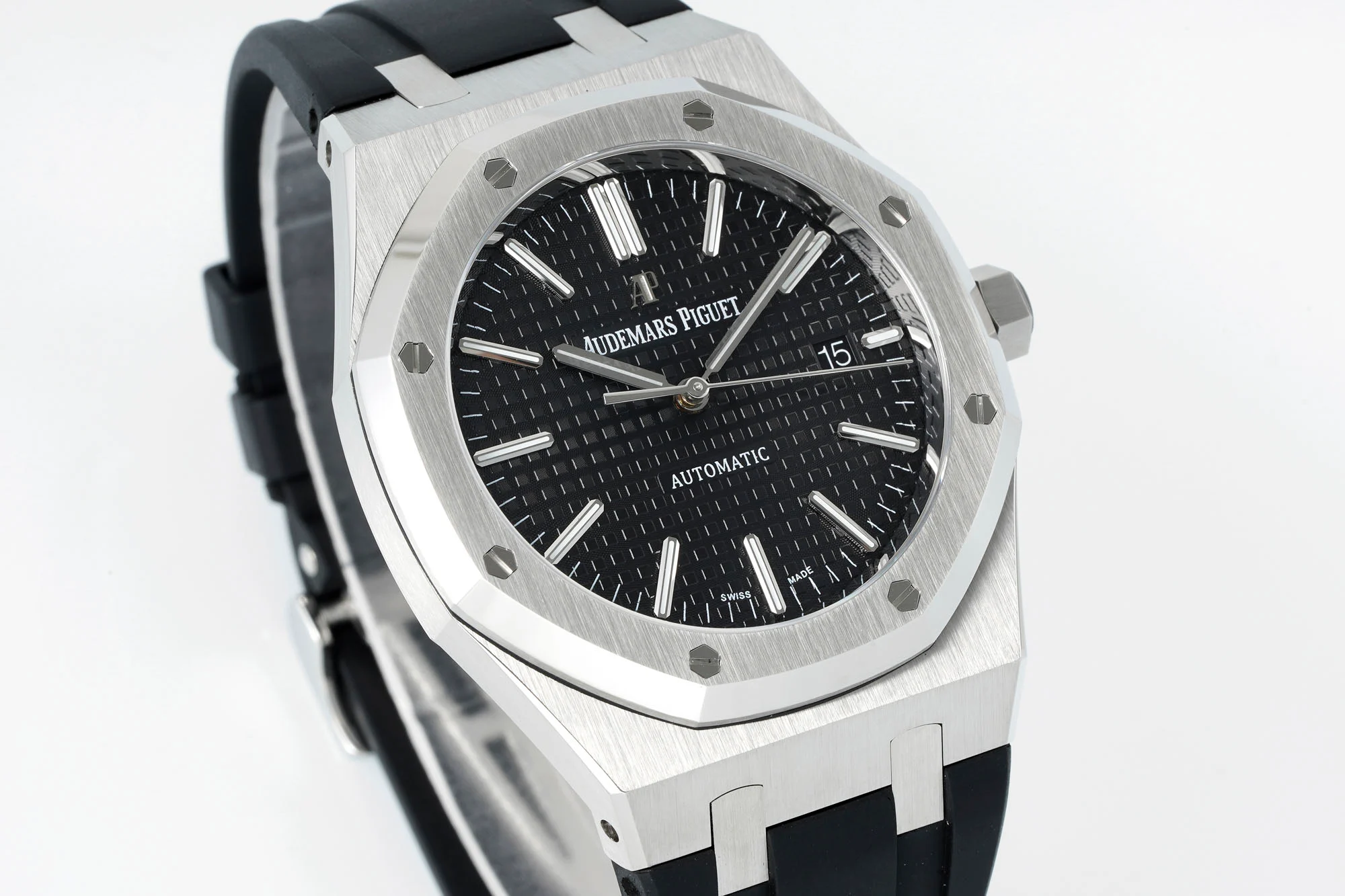 13376053886508936 Royal Oak 15400 1:1 Best Edition SS/RU Black Textured Dial APSF SA3120 Super Clone - Image 3