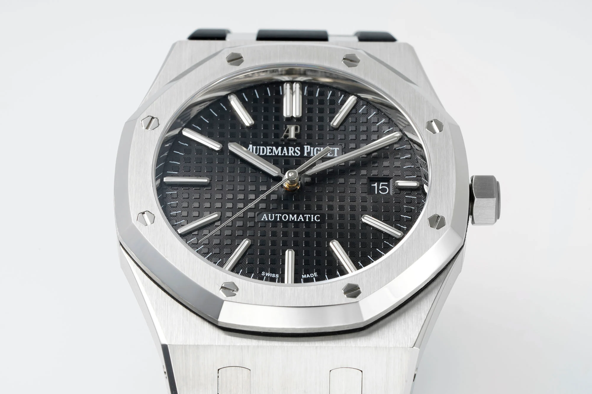 13376053888295506 Royal Oak 15400 1:1 Best Edition SS/RU Black Textured Dial APSF SA3120 Super Clone - Image 5