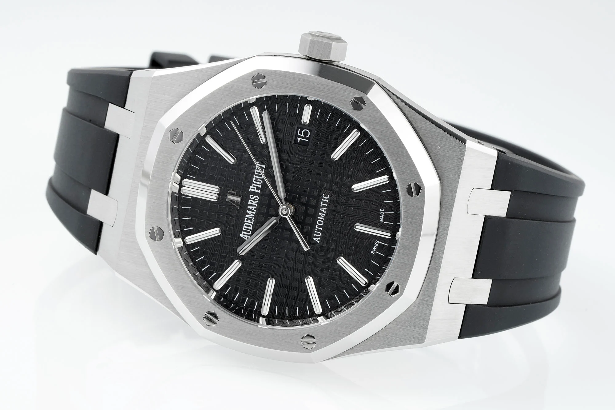 13376053889209931 Royal Oak 15400 1:1 Best Edition SS/RU Black Textured Dial APSF SA3120 Super Clone - Image 6