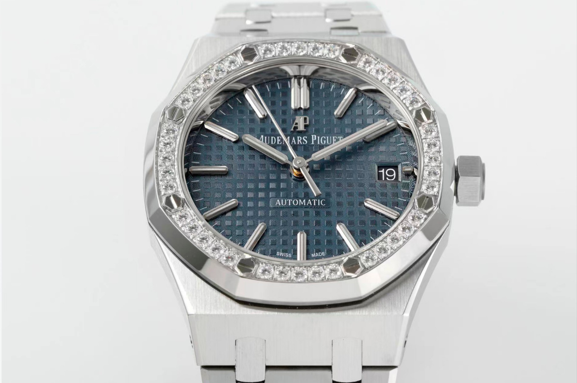 13376058834013732 Royal Oak 37mm 15451 SS APSF 1:1 Best Edition Blue Textured Dial on SS Bracelet SA3120 Super Clone - Image 4