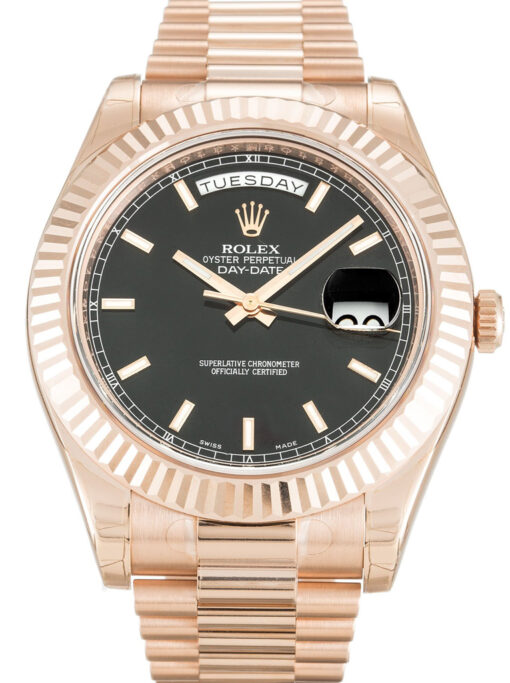 2-2 Rolex Day-Date II 41mm Black Dial 218235-2 Super Clone
