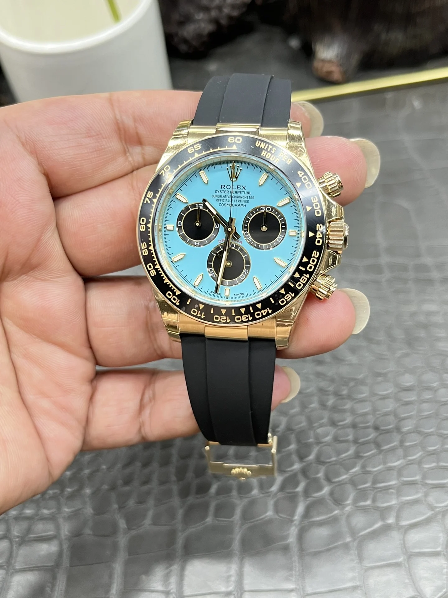 2-2 Daytona 126518 ARF 1:1 Best Edition Tiffany Blue Dial on Oysterflex Strap DD4131 V2 (Weighted) - Image 5
