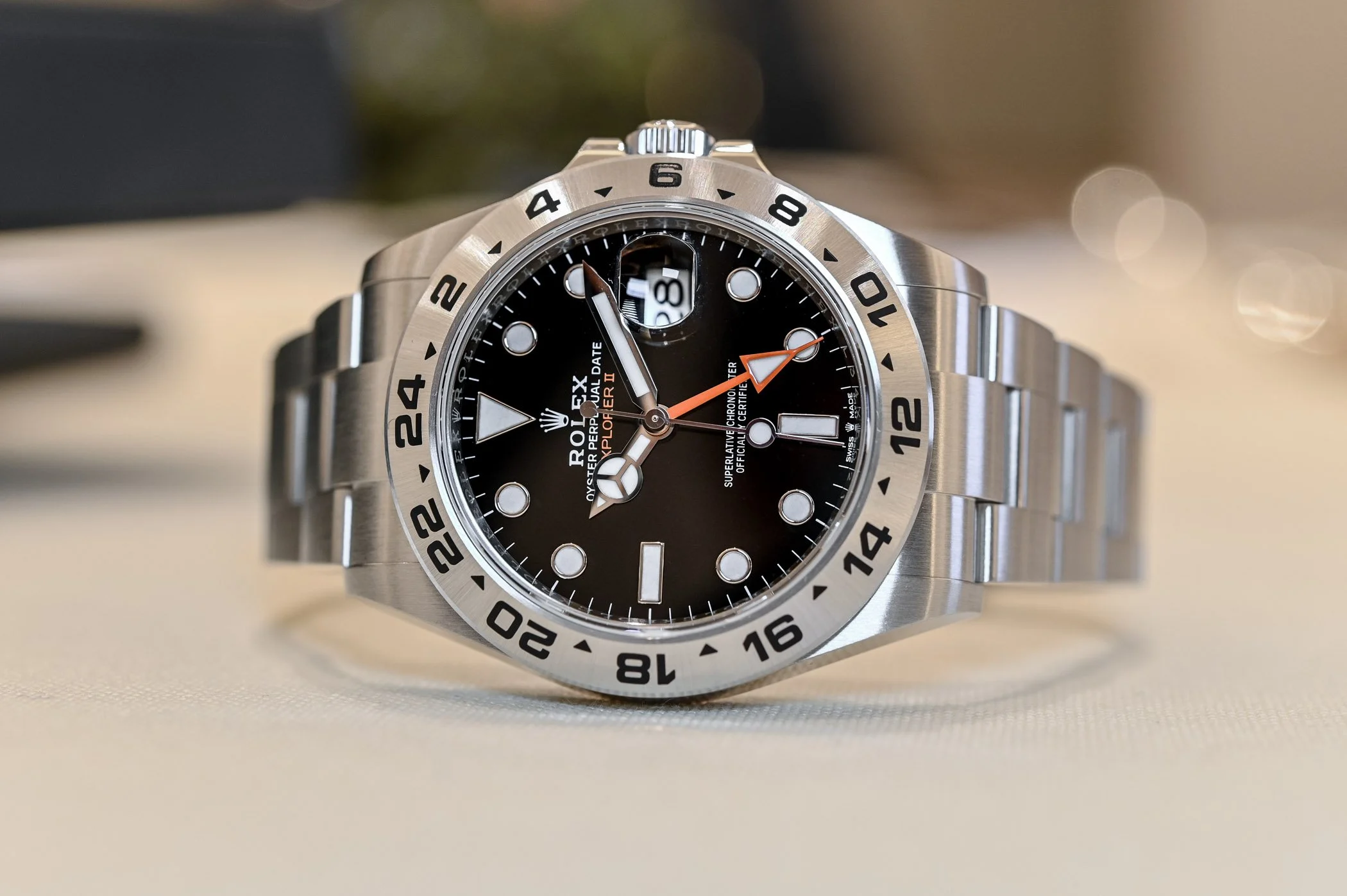 2021-Rolex-Explorer-II-226570-black-hands-on-2 Rolex Explorer II 226570 42mm Watch with Black Dial ¨C Clean Factory - Image 4