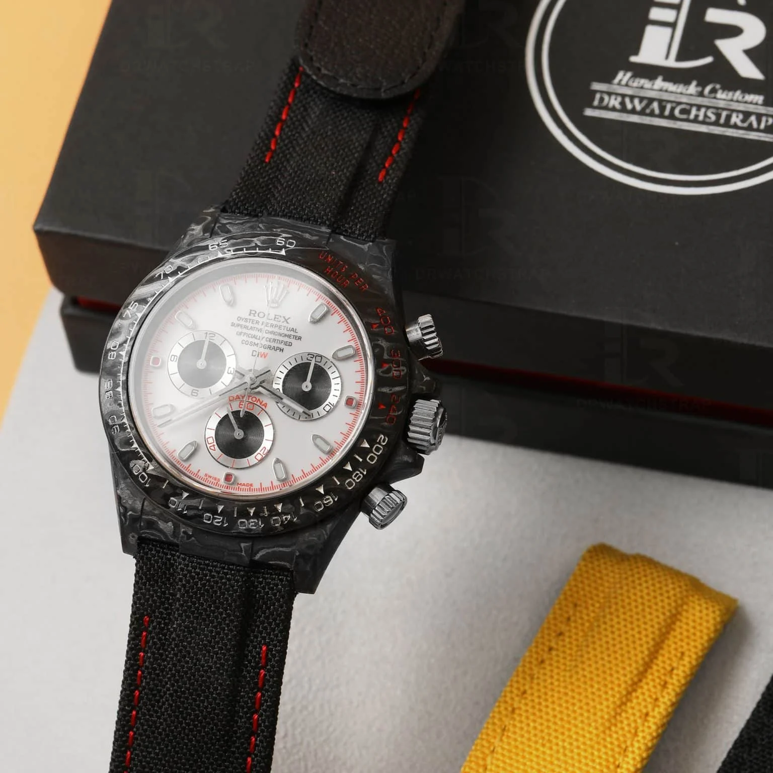 20mm-Velcro-watch-band-for-Rolex-diw-daytona-sailcloth-Canvas-nylon-watch-strap-1-1-1536x1536-1 Daytona DIW Carbon N6F 1:1 Best Edition White Dial on Black Nylon Strap DD4801 - Image 3