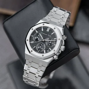 Royal Oak Chrono 26240 SS APSF 1:1 Best Edition Black Dial on SS Bracelet SA4401 Super Clone V2 (Free Sprung)