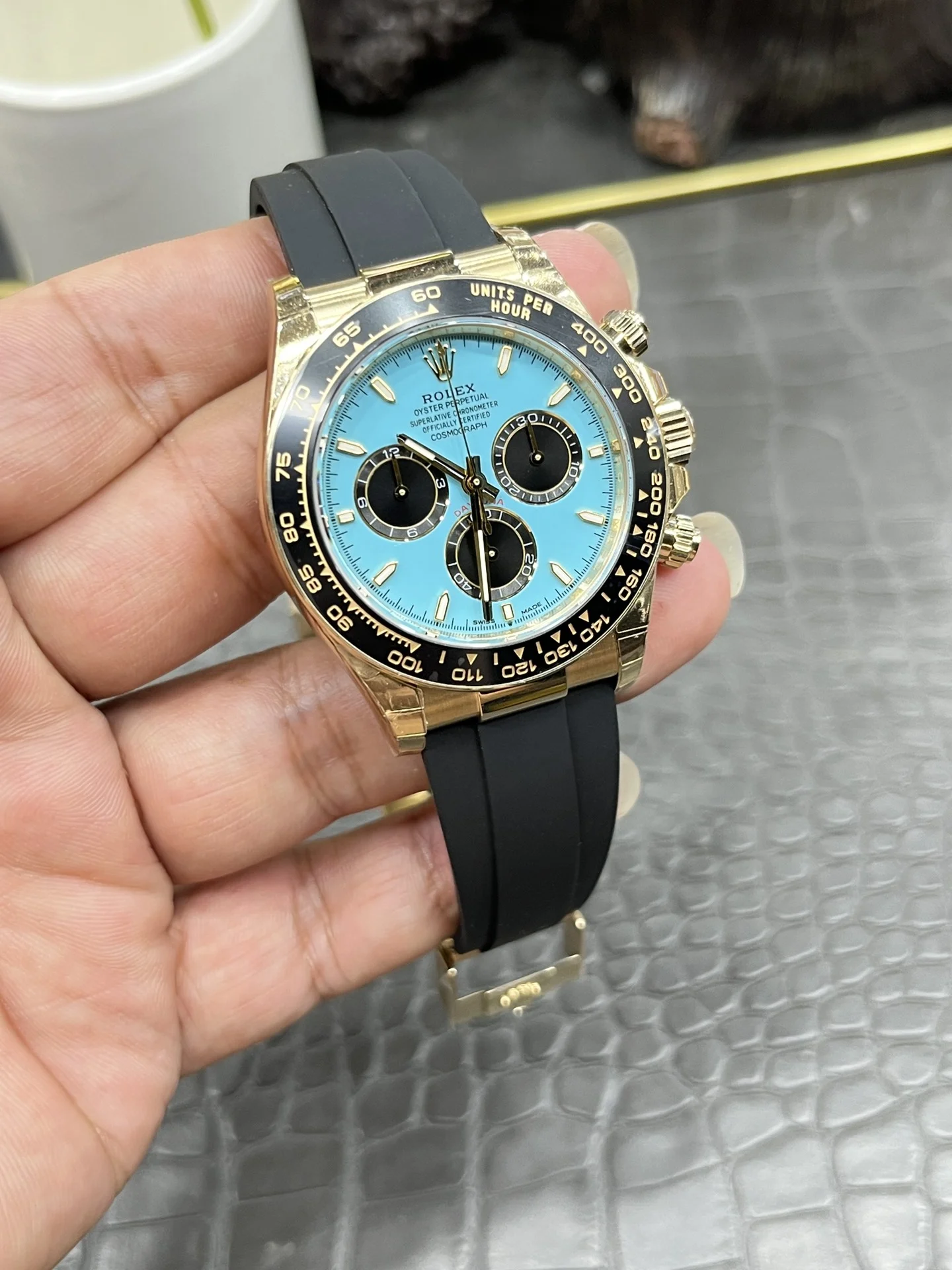 4-2 Daytona 126518 ARF 1:1 Best Edition Tiffany Blue Dial on Oysterflex Strap DD4131 V2 (Weighted) - Image 4