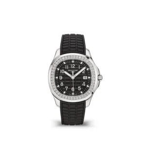 Aquanaut 5068 SS PPF 1:1 Best Edition Black Textured Dial on Black Rubber Strap 324CS