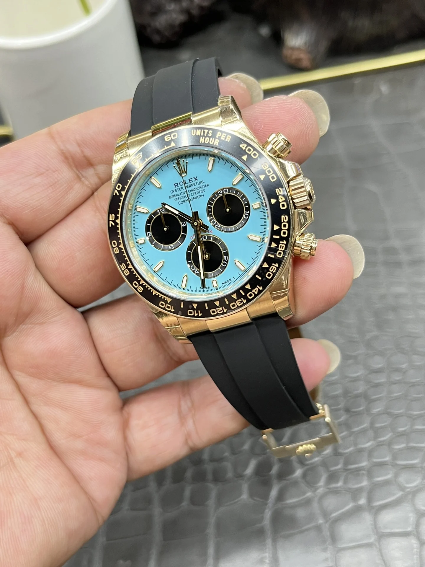 5-2 Daytona 126518 ARF 1:1 Best Edition Tiffany Blue Dial on Oysterflex Strap DD4131 V2 (Weighted) - Image 3