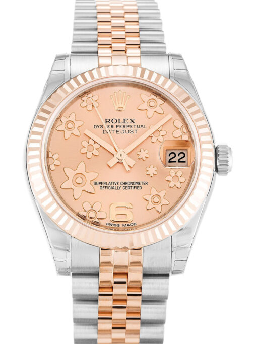 69-1 Rolex Datejust Mid-Size 31mm Pink Floral Dial 178271 Super Clone