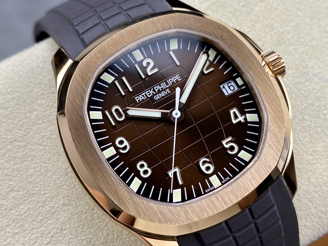 86c33038 Aquanaut 5167 40mm RG 3KF 1:1 Best Edition Brown Dial on Black Rubber Strap A330 Super Clone - Image 4