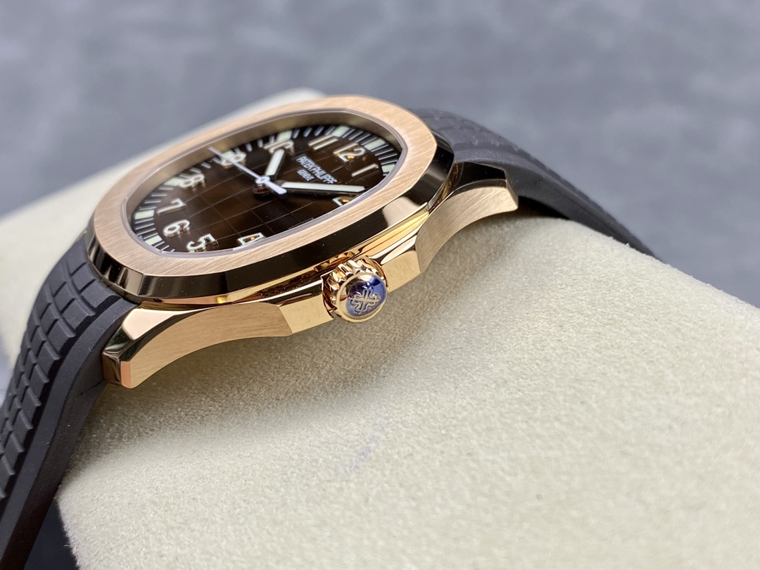 9d566373 Aquanaut 5167 40mm RG 3KF 1:1 Best Edition Brown Dial on Black Rubber Strap A330 Super Clone - Image 6