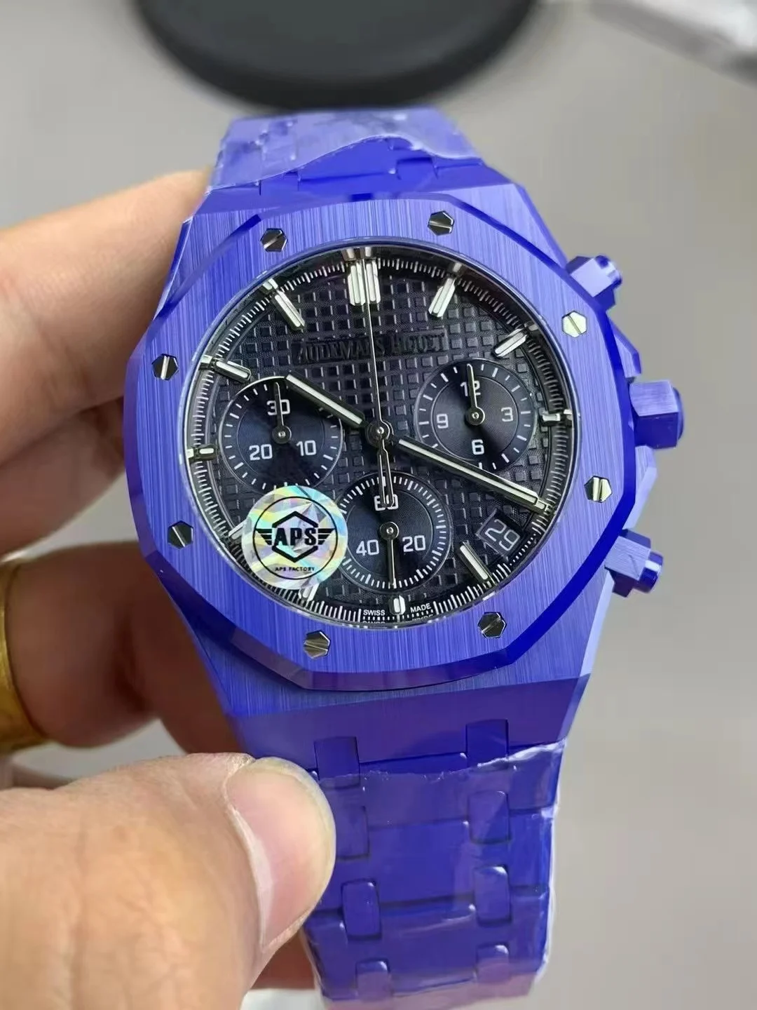 ABUIABACGAAghve3yAYo8KC2TTC4CDigCw-3 Royal Oak Chrono 26240 Blue Ceramic APSF 1:1 Best Edition Blue Dial On Blue Ceramic Bracelet SA4401 Super Clone