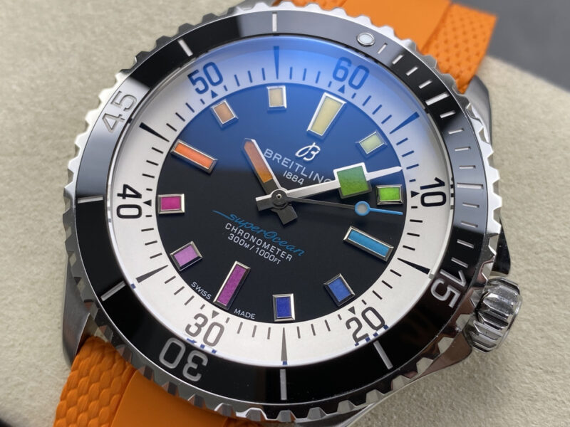 Breitling-Superocean-A17375211B2S4-Rainbow-Orange-Rubber-Strap-4-800x600 Breitling Superocean A17375211B2S4 Rainbow Orange Rubber Strap Best Replica BLS 42mm - Image 4