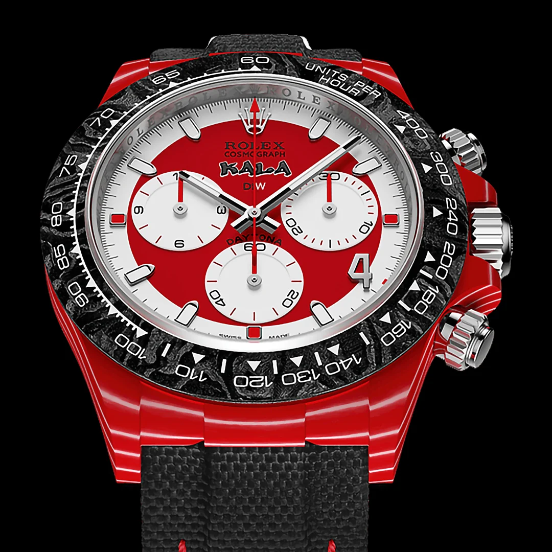 Copyofkakha-3 Daytona DIW Red Carbon DIWF Best Edition Red/White Dial on Black Nylon Strap DD4801 - Image 3