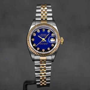 Datejust 26mm Two-Tone Yellow Gold Blue Ombre Diamond Dial