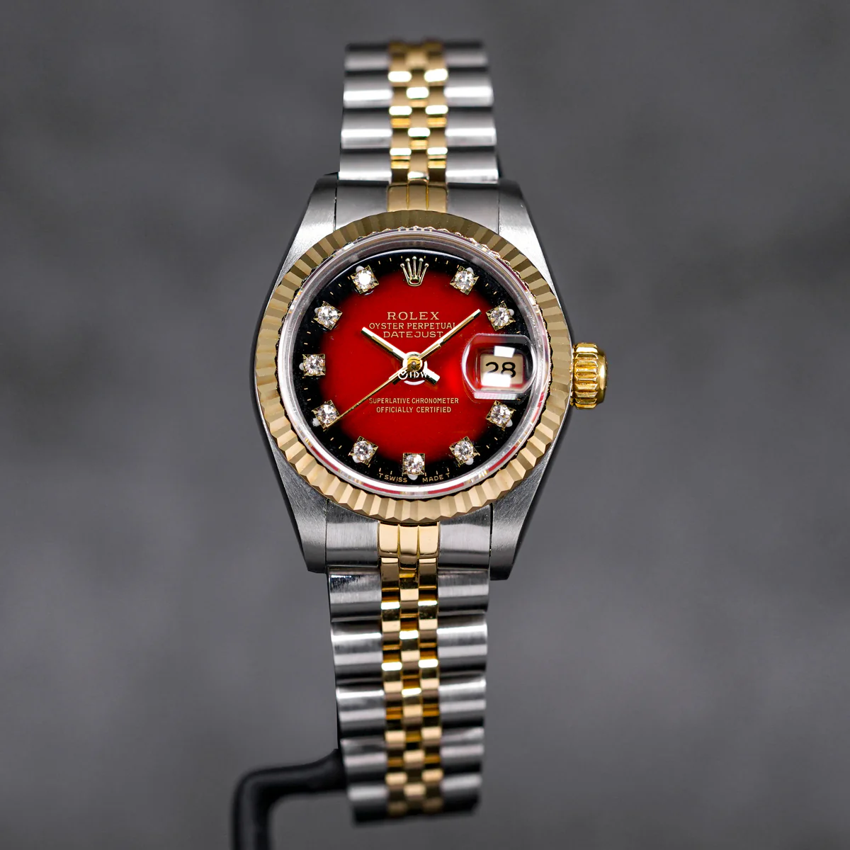 DJ26REDOMBRED Datejust 26mm Two-Tone Yellow Gold Red Ombre Diamond Dial - Image 2
