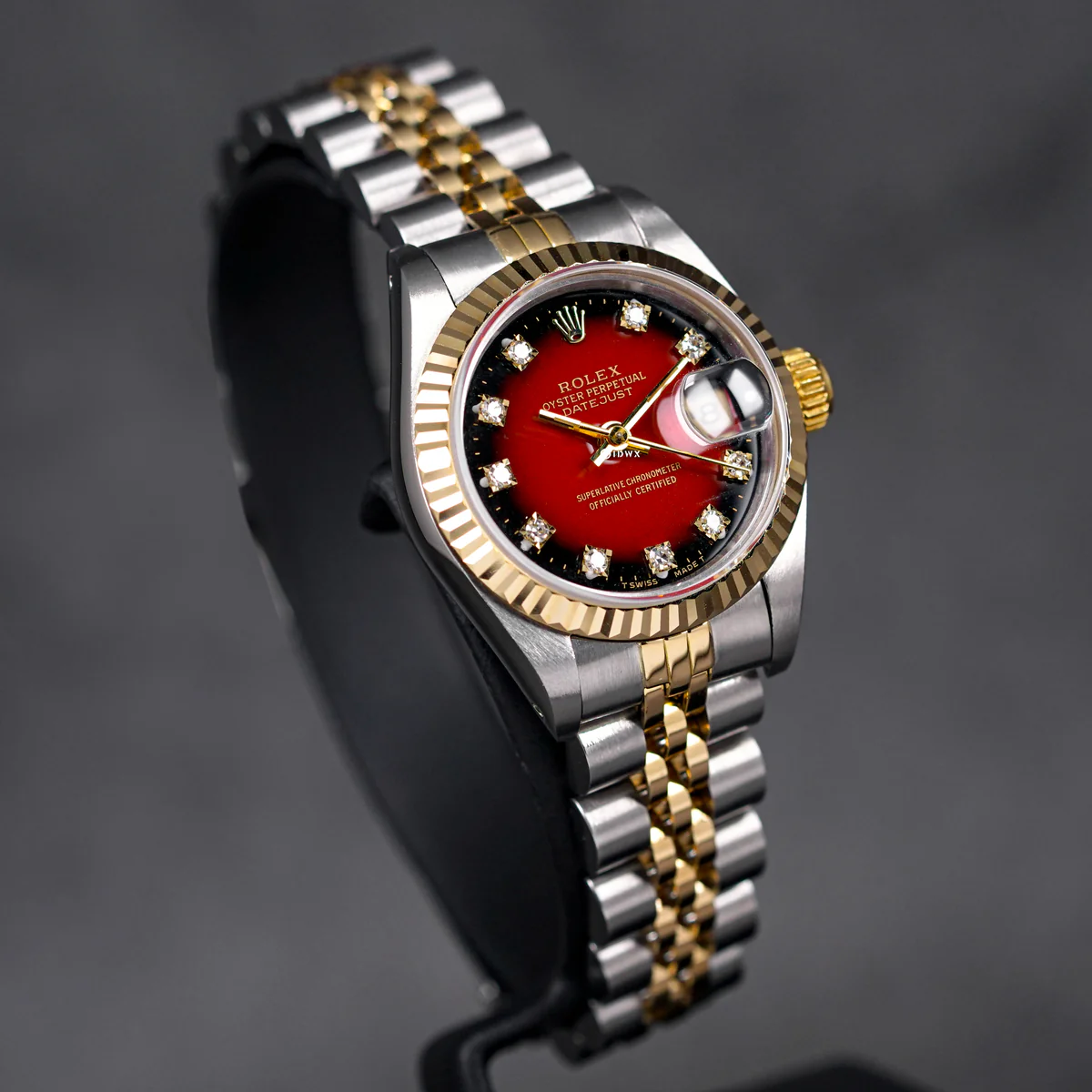 DJ26REDOMBRED-3 Datejust 26mm Two-Tone Yellow Gold Red Ombre Diamond Dial - Image 3