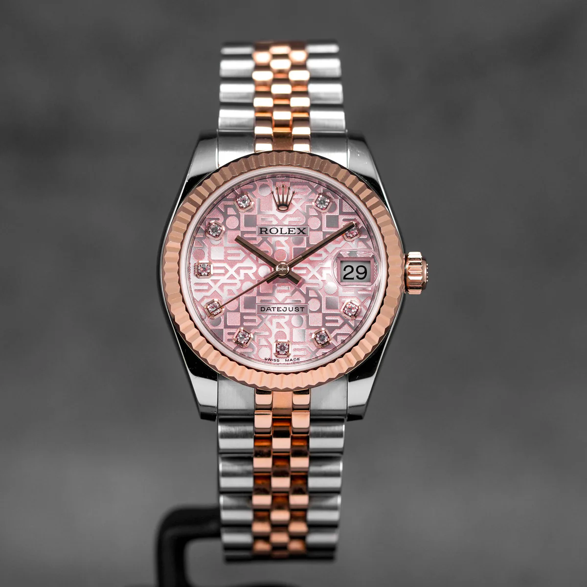 Datejust-Rosegold-Pink-Indonesia_1 Datejust 31mm Two-Tone Rose Gold Pink Computerized Diamond Dial