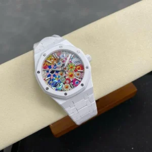 Royal Oak 15500 White Ceramic APSF 1:1 Best Edition Celebration Dial on White Ceramic Bracelet A4401