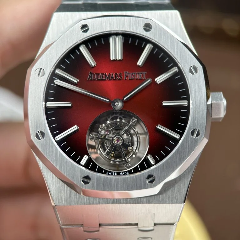 Dong-Ho-Audemars-Piguet-Royal-Oak-Selfwinding-Flying-Tourbillon-26730ST-Rep-11-Mat-So-Mau-Do-Tia-41mm-11-768x768-1 Audemars Piguet Imitation Royal Oak Selfwinding Flying Tourbillon 26730ST Burgundy Dial 41mm Super Clone - Image 6