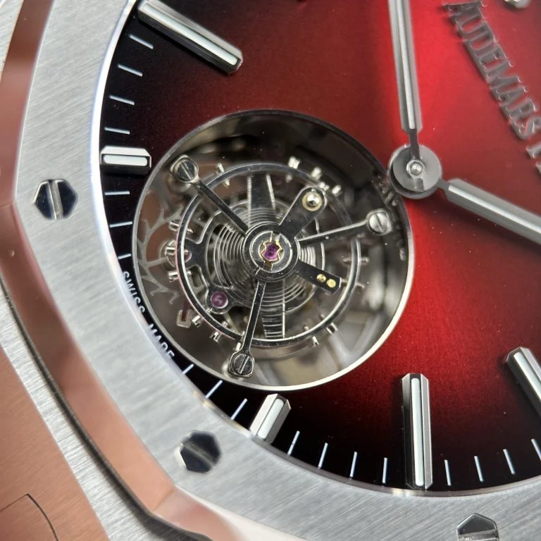 Dong-Ho-Audemars-Piguet-Royal-Oak-Selfwinding-Flying-Tourbillon-26730ST-Rep-11-Mat-So-Mau-Do-Tia-41mm-9-768x768-1 Audemars Piguet Imitation Royal Oak Selfwinding Flying Tourbillon 26730ST Burgundy Dial 41mm Super Clone - Image 5