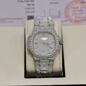 Patek Philippe Nautilus 5719 Custom Full Moissanite Diamonds 40mm Super Clone