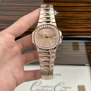 Patek Philippe Nautilus 5723 Case Rose Gold Bezel Stone Baguette 40mm