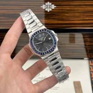 Patek Philippe Nautilus 5723 Gray Dial Bezel Stone Blue 40mm