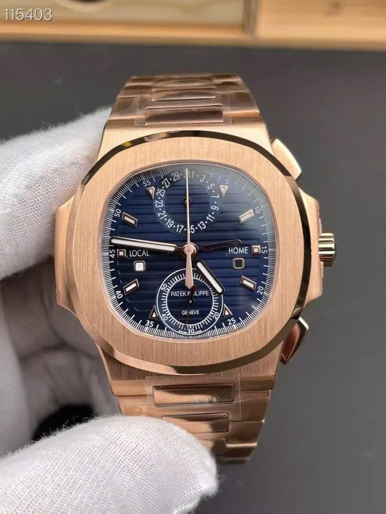 Dong-Ho-Patek-Philippe-Replica-11-Nautilus-5990-Mat-Xanh-Duong-Ma-Vang-Hong-40-10-768x1024-1 Patek Philippe Nautilus 5990R Dial Blue Automatic Movement 40.5mm - Image 2