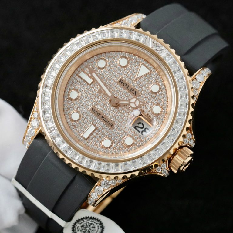 Dong-Ho-Rolex-Che-Tac-Yacht-Master-Boc-Vang-That-Dinh-Kim-Cuong-Moissanite-Hong-Kong-40mm-3-768x768-1 Rolex Yacht-Master Replica Watches Gold Wrapped + Moissanite Diamonds Hong Kong 40mm - Image 3