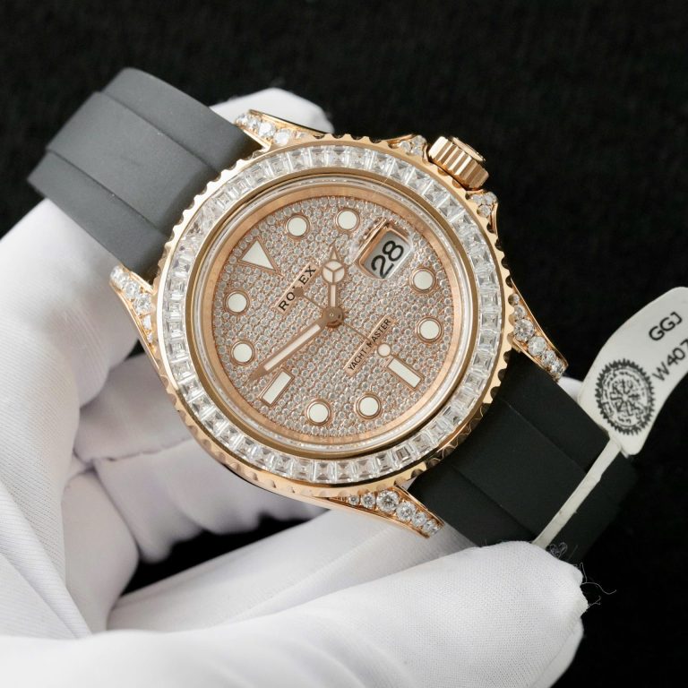 Dong-Ho-Rolex-Che-Tac-Yacht-Master-Boc-Vang-That-Dinh-Kim-Cuong-Moissanite-Hong-Kong-40mm-4-768x768-1 Rolex Yacht-Master Replica Watches Gold Wrapped + Moissanite Diamonds Hong Kong 40mm - Image 4