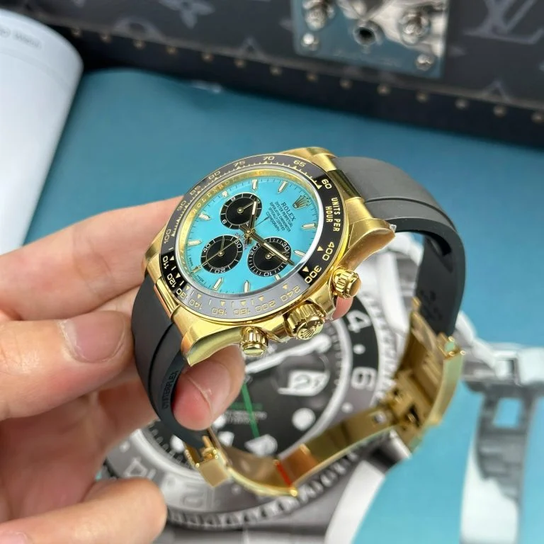 Dong-Ho-Rolex-Cosmograph-Daytona-126518LN-Replica-11-Mat-Xanh-Ngoc-Lam-Xuong-THB-40mm-3-768x768-1 Daytona 126518 AVF 1:1 Best Edition Tiffany Blue Dial on Oysterflex Strap DD4131 (Mod) - Image 5