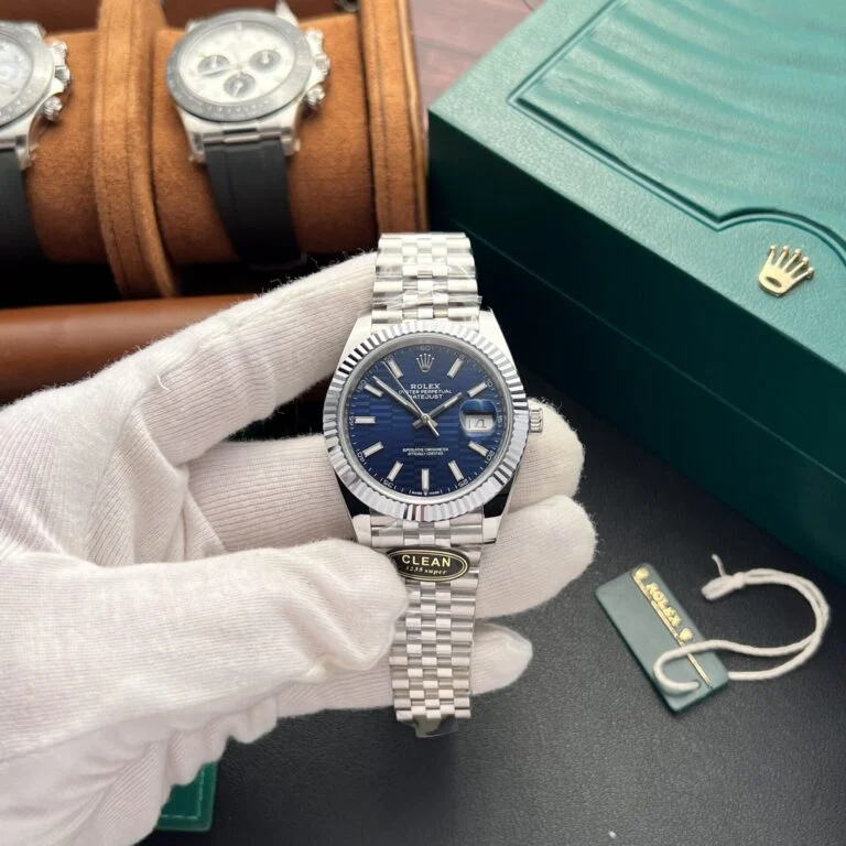 Dong-Ho-Rolex-DateJust-126334-Mat-Nep-Gap-Mau-Xanh-Duong-Clean-41mm-4-768x768-1 DateJust 41 126334 QF 1:1 Best Edition 904L Steel Blue Texuted Stick Dial on Jubilee Bracelet QF3235 (149g)