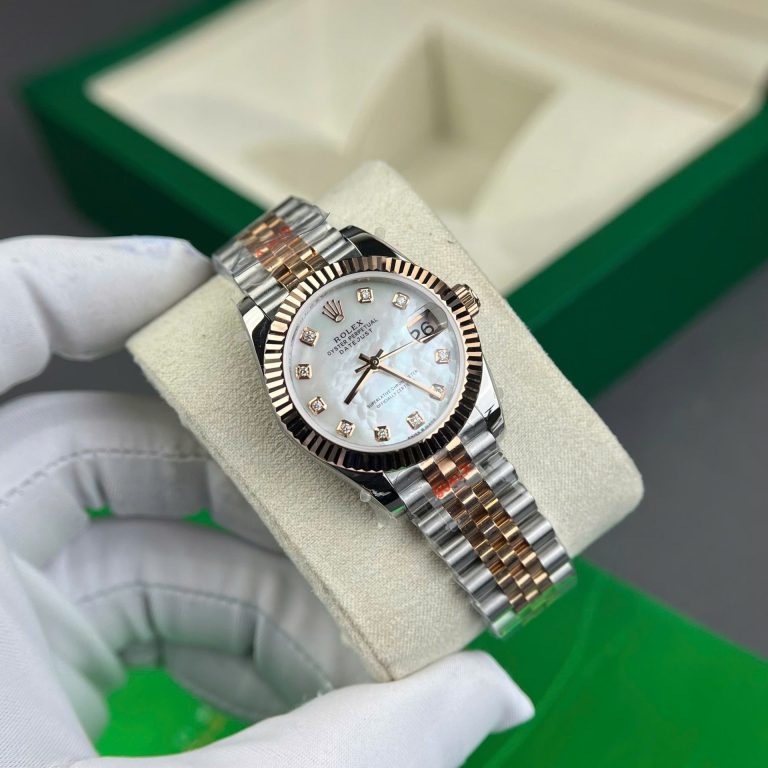 Dong-Ho-Rolex-DateJust-Che-Tac-Boc-Vang-That-Mat-MOP-Coc-So-Kim-Cuong-Thien-Nhien-GMF-31mm-4-768x768-1 Rolex DateJust 31mm Gold Wrapped with Mother Of Pearl Dial and Natural Diamond Markers ¨C GM Factory - Image 4