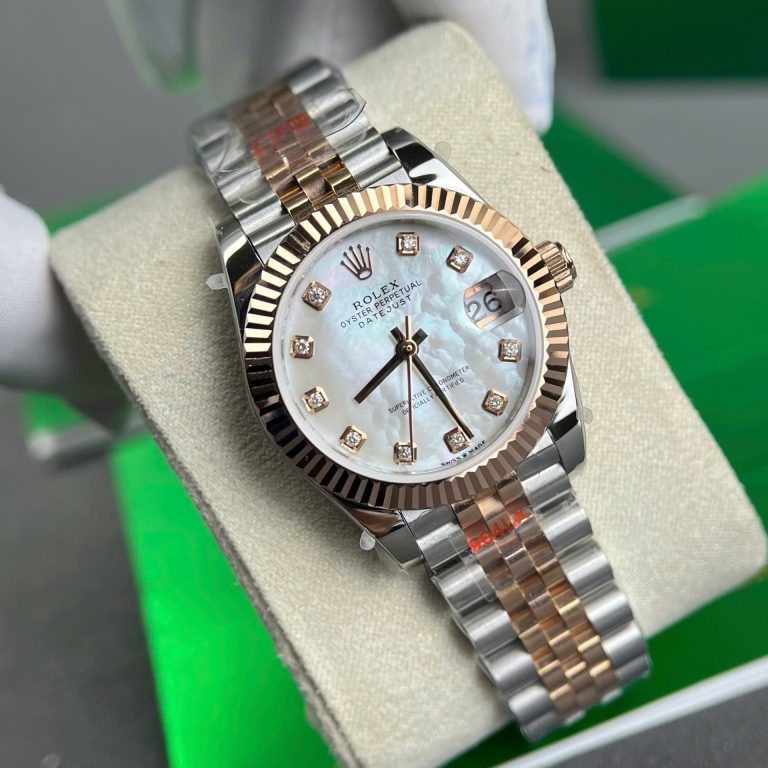 Dong-Ho-Rolex-DateJust-Che-Tac-Boc-Vang-That-Mat-MOP-Coc-So-Kim-Cuong-Thien-Nhien-GMF-31mm-5-768x768-1 Rolex DateJust 31mm Gold Wrapped with Mother Of Pearl Dial and Natural Diamond Markers ¨C GM Factory - Image 5