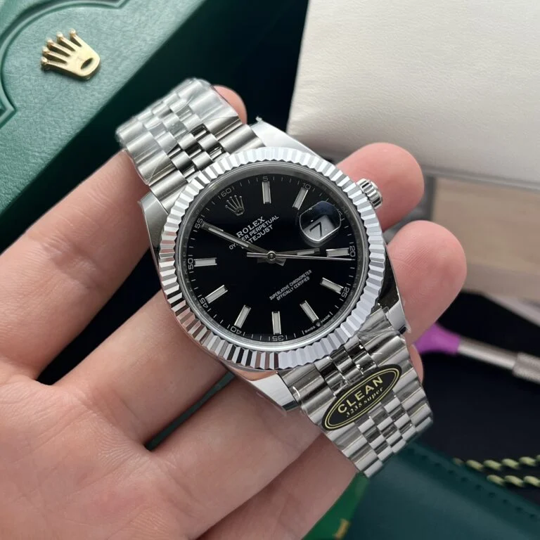 Dong-Ho-Rolex-Datejust-126334-Rep-11-Mat-Den-May-Clean-41mm-5-768x768-1 DateJust 41 126334 QF 1:1 Best Edition 904L Steel Black Stick Dial on Jubilee Bracelet QF3235 (149g) - Image 6