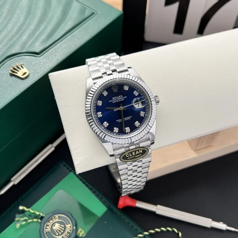 Dong-Ho-Rolex-Datejust-126334-Rep-11-Mat-Xanh-Blue-Clean-Factory-41mm-2-768x768-1 DateJust 41 126334 QF 1:1 Best Edition 904L Steel Blue Diamonds Dial on Jubilee Bracelet QF3235 (149g) - Image 4