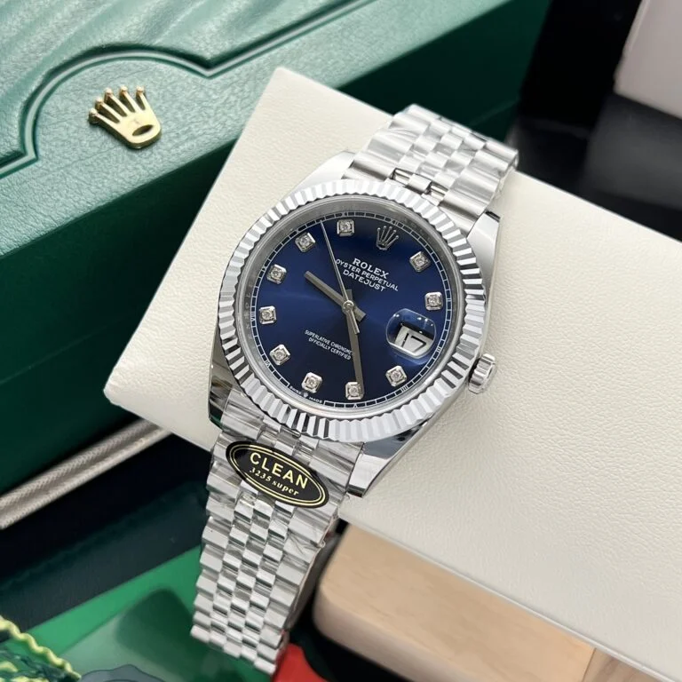 Dong-Ho-Rolex-Datejust-126334-Rep-11-Mat-Xanh-Blue-Clean-Factory-41mm-3-768x768-1 DateJust 41 126334 QF 1:1 Best Edition 904L Steel Blue Diamonds Dial on Jubilee Bracelet QF3235 (149g) - Image 3
