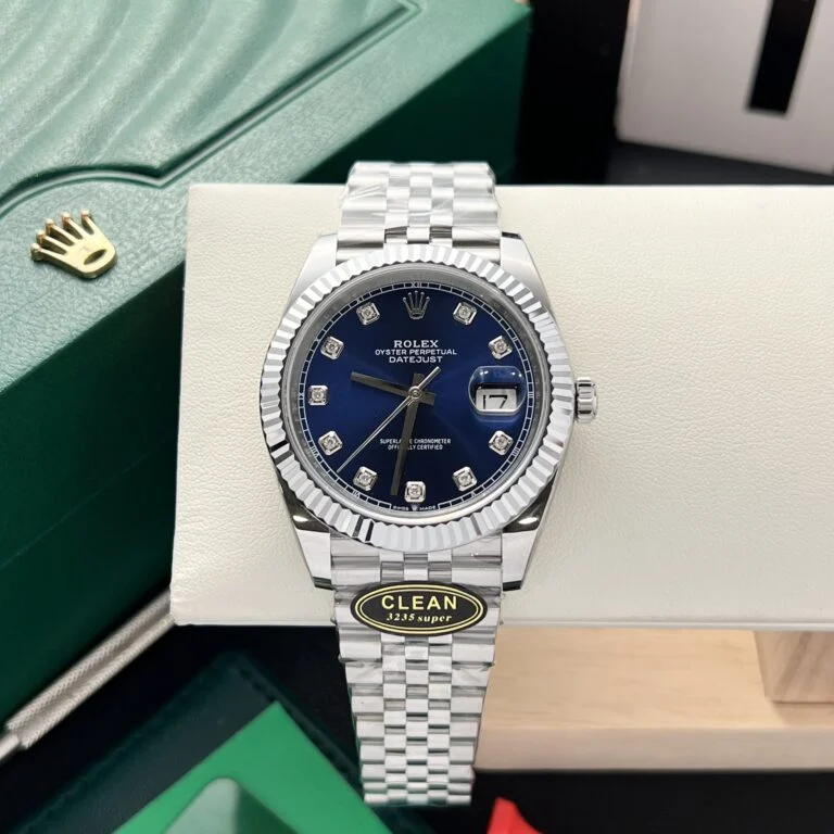 Dong-Ho-Rolex-Datejust-126334-Rep-11-Mat-Xanh-Blue-Clean-Factory-41mm-4-768x768-1 DateJust 41 126334 QF 1:1 Best Edition 904L Steel Blue Diamonds Dial on Jubilee Bracelet QF3235 (149g) - Image 5
