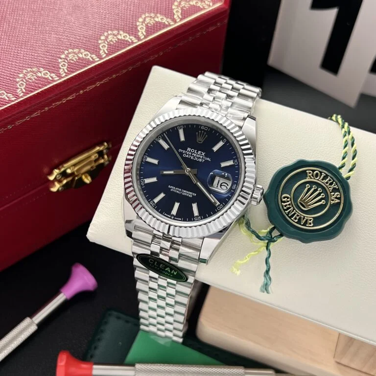 Dong-Ho-Rolex-Datejust-126334-Rep-11-Mat-Xanh-Nha-May-Clean-41mm-2-768x768-1 DateJust 41 126334 QF 1:1 Best Edition 904L Steel Blue Stick Dial on Jubilee Bracelet QF3235 (149g) - Image 4