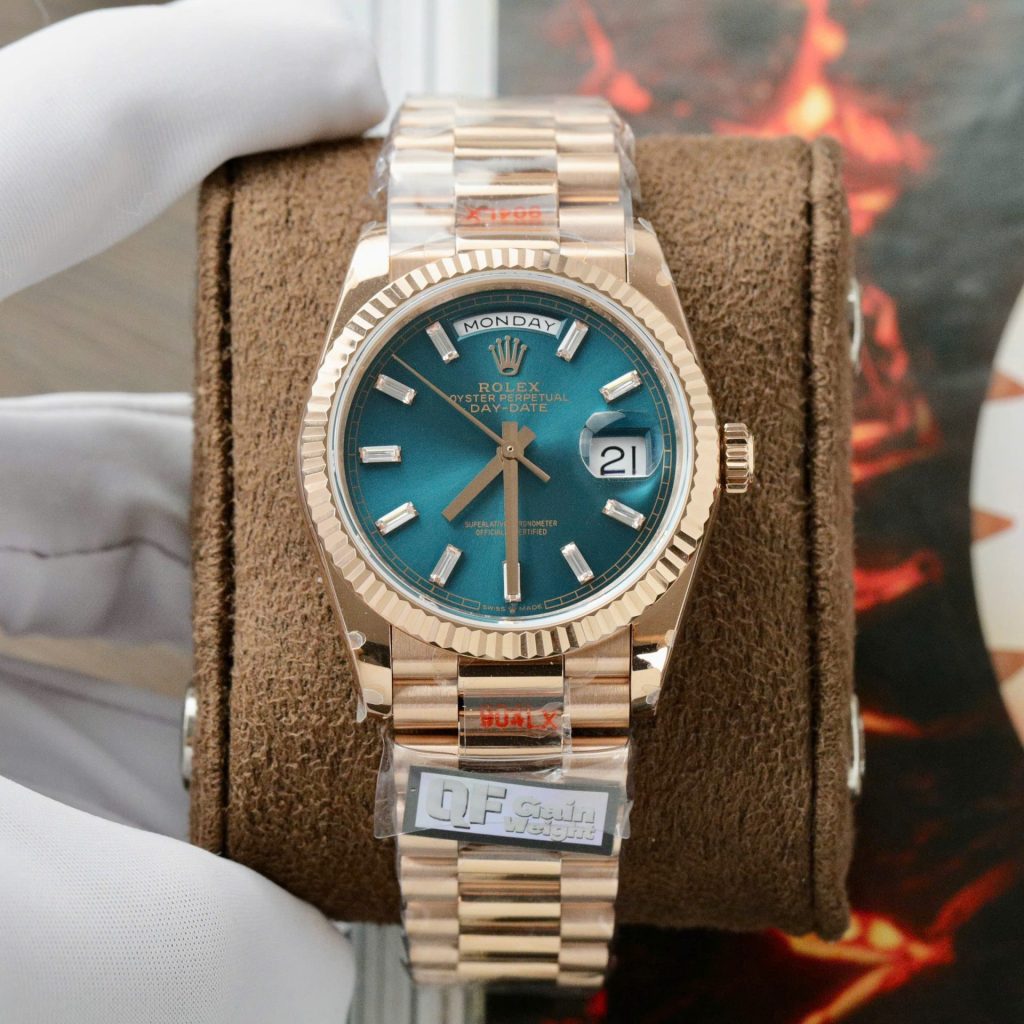 Dong-Ho-Rolex-Day-Date-128235-Replica-11-Mau-Xanh-Luc-Tinh-Chinh-Trong-Luong-158gram-Nha-May-QF-36mm-2-1024x1024-1 QF Rolex Day-Date 36mm Gain Weight 158g 2836 Movement - Image 2